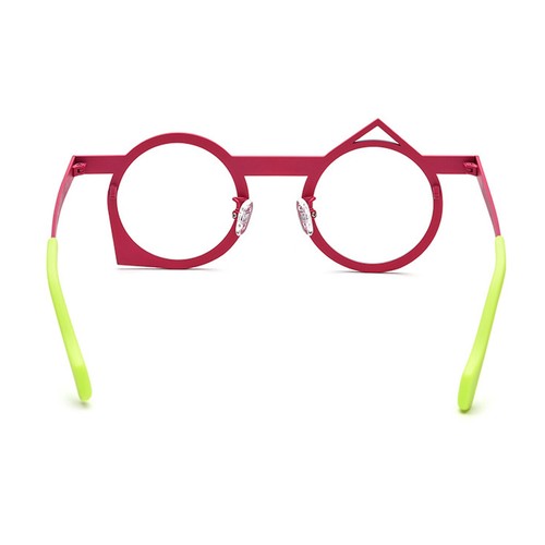 Irregular Metal Eyeglass Frames Mixed-color Round Spectacles Unisex Clear Lens - Picture 25 of 27