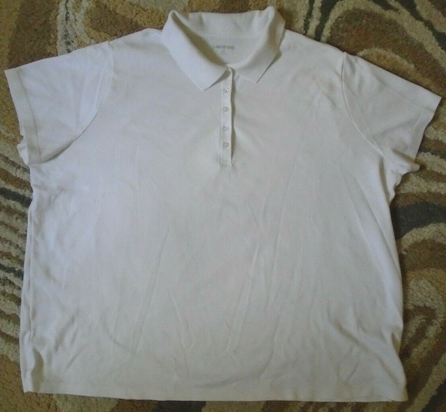 Women's 2X Lands End White Short Sleeve Supima Cotton Polo RN 62830 eBay