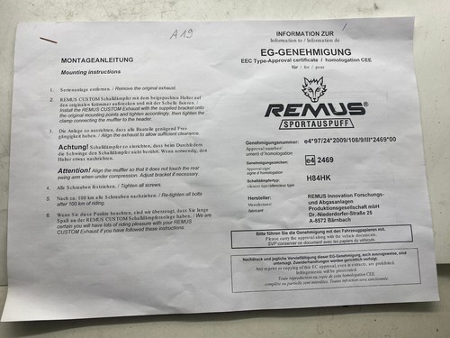 Harley Davidson REMUS Auspuffanlage Exhaust verstellbar schwarz matt Sportster - Bild 2 von 12