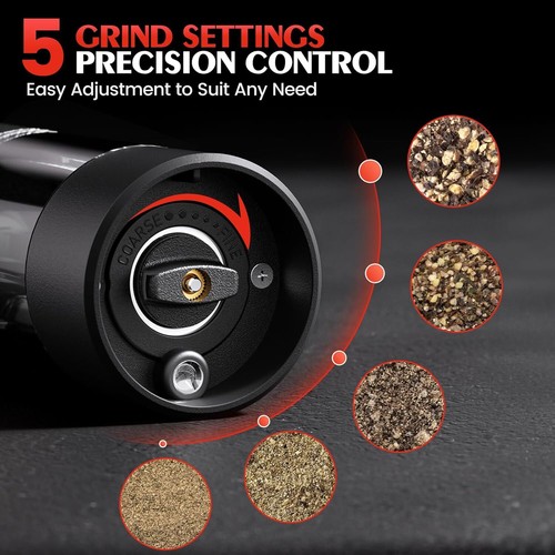 Electric Salt and Pepper Grinder Set Shakers Upgraded Rechargeable /Battery Mill - Picture 6 of 8