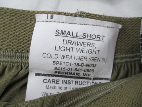 Gen 3 Level 1 Small Short Drawers Lightweight ECWCS Tan 499 for OCP Army - Picture 2 of 2