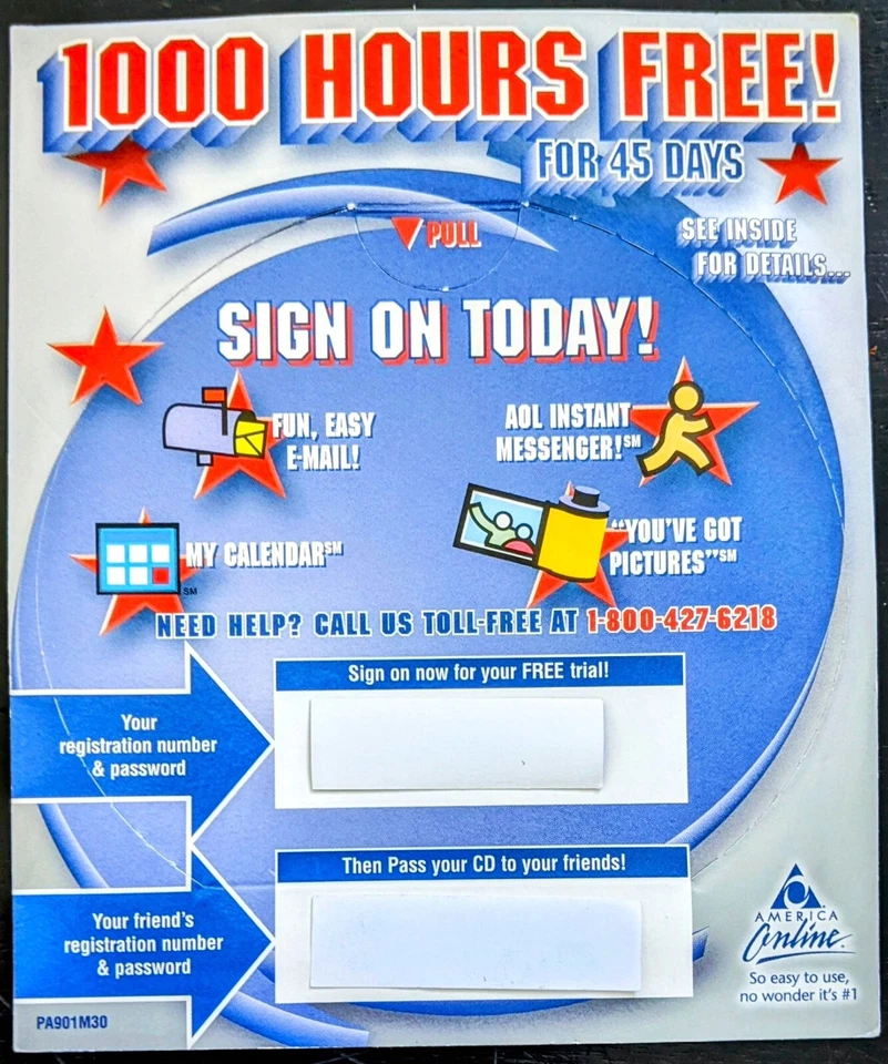 RARE *Red Stars" America Online Collectible / Install Disc, Vintage AOL CD v6.0! - Image 2 of 2