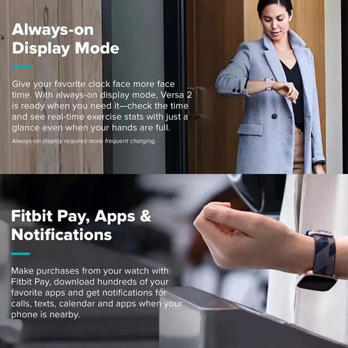 New Fitbit Versa 2 Fitness Health Smartwatch Heart Rate Monitor Activity Tracker - Picture 6 of 11