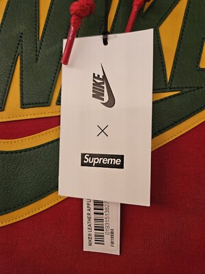 Supreme X Nike Leather Applique Hoodie-large Red for sale