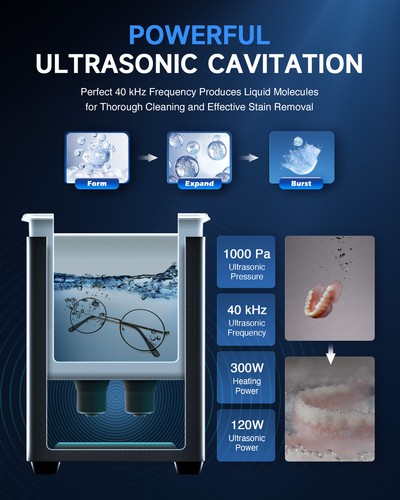 Limpiador sónico digital CREWORKS 3L con control de temporizador de calefacción de 300 W y modo de desgasificación - Imagen 3 de 11
