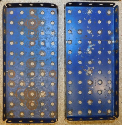 10 PLAQUES A REBORDS BLEU OR 14x6cm réf 52 . MECCANO ANNEES 34/54 BOITE 0 à 10 - Imagen 12 de 20