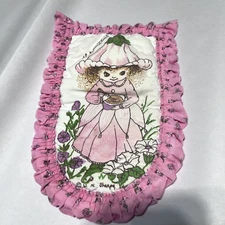 Vintage 1981 Oven Mitt Victoria Plum Sharpe Ltd pot holder pink kitchy Fairy elf