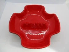 Vintage MCM California Pottery Sequoia-Ware Flame-Red Large Ashtray