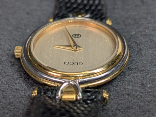 Gucci Watch 4500L 24mm Women's Gold X Silver Black Band - Picture 7 of 9