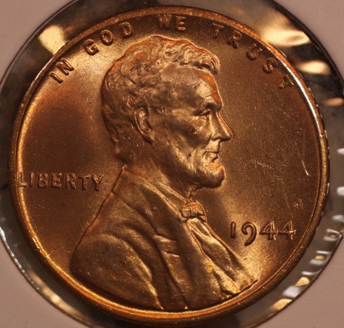 1944 P LINCOLN WHEAT CENT PENNY 1C RED GEM BU 44P136 - Picture 2 of 3