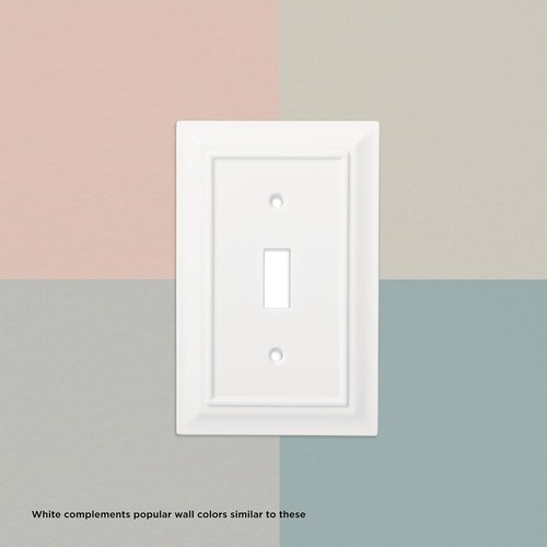 Outlet Covers Thermoset White 1-Gang Decorative Wall Plates Duplex Switches - Picture 6 of 10