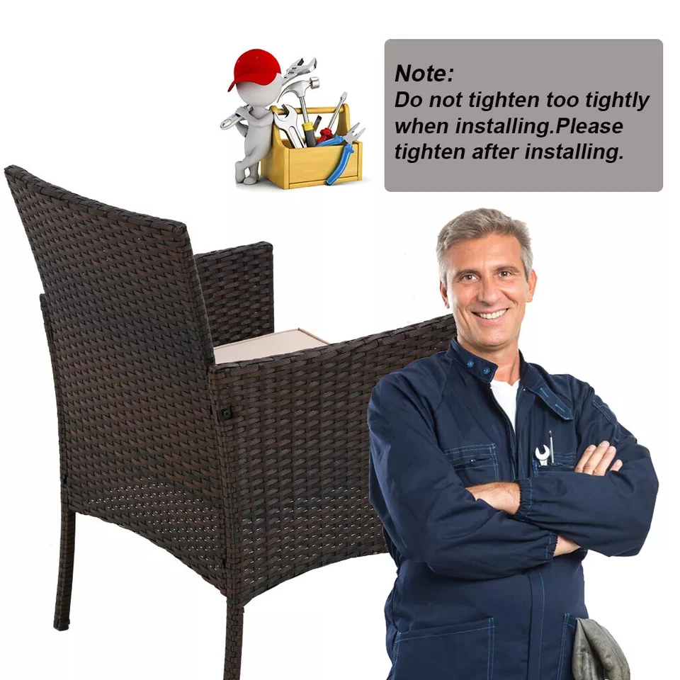 Juegos de muebles de patio de exterior de 4 piezas con mesa de centro para patio trasero césped porche Foto 4 de 4