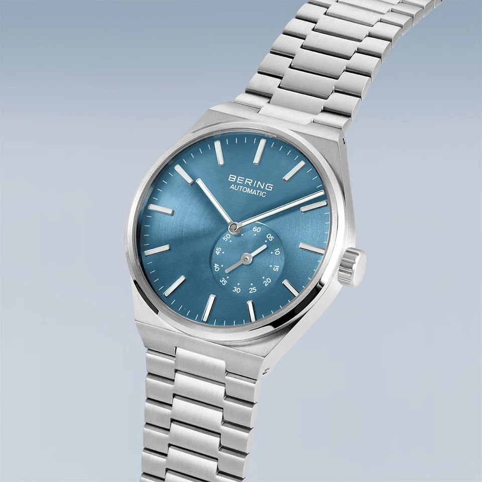 Bering Time - Automático - Reloj Hombre Plata Cepillada y Azul Claro - 19441 - Caridad Foto 2 de 4