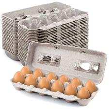 25 Pack 1 Dozen Empty Egg Cartons Natural Pulp Egg Storage Containers