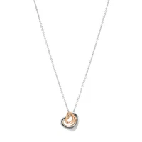 Tiffany & Co. Elsa Peretti 925 and 18K Rose Gold Open Heart Pendant Necklace