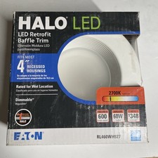 HALO RL 4 in. Integrated LED Recessed Light with White Retrofit Baffle Trim