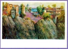 Georgia artist E.Akhvlediani 1976 Russian p/card TBILISI ON THE BANK OF THE KURA