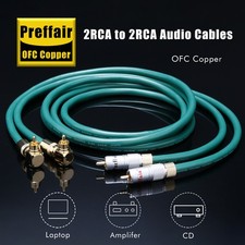 4Core OFC Copper Silver Plated Audio Cable 90 Degree Right Gold Plated RCA Plug