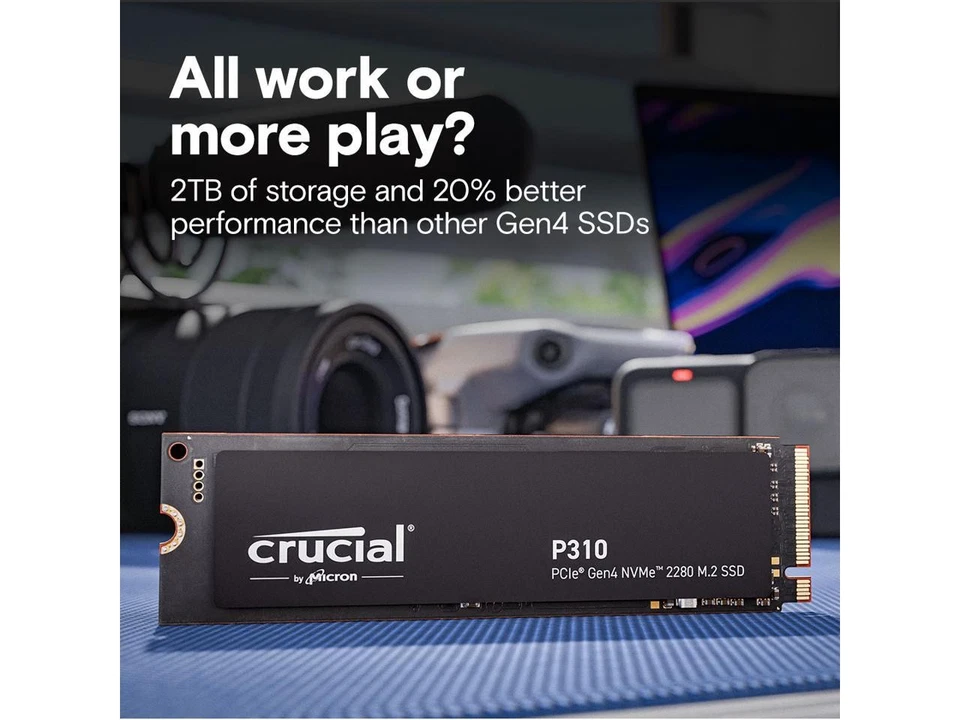 Crucial P310 M.2 2280 4TB PCI-Express 4.0 x4 NVMe 3D NAND Internal Solid State - Image 3 of 4
