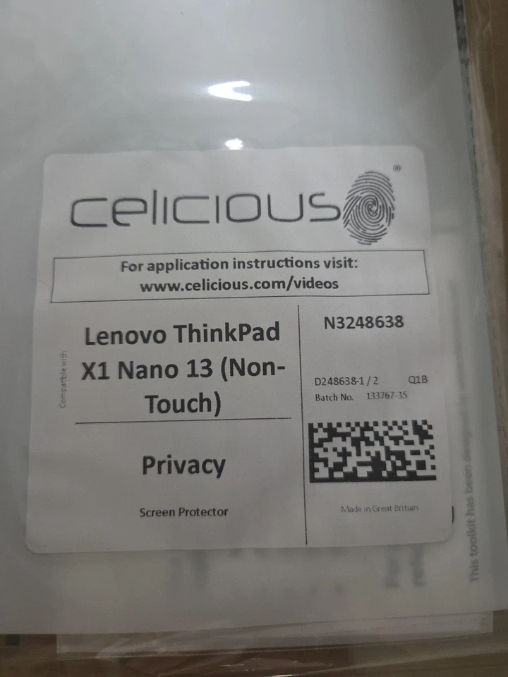 Screen protector with 2-way anti-spy filter compatible with Lenovo ThinkPad... - Image 3 of 3