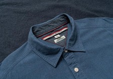 Men Tommy Hilfiger shirt navy cotton 42/XL/50