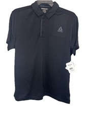 Reebok Men's Black Polo Shirt - Performance Collared, Size L, New with Tags