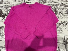 New Vince Camuto Center Seam Crewneck Pullover Sweater Pink Size L
