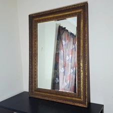 John Stuart Gold Gilt Wood Beveled Mirror John Widdicomb New York, NY 33" x 45"