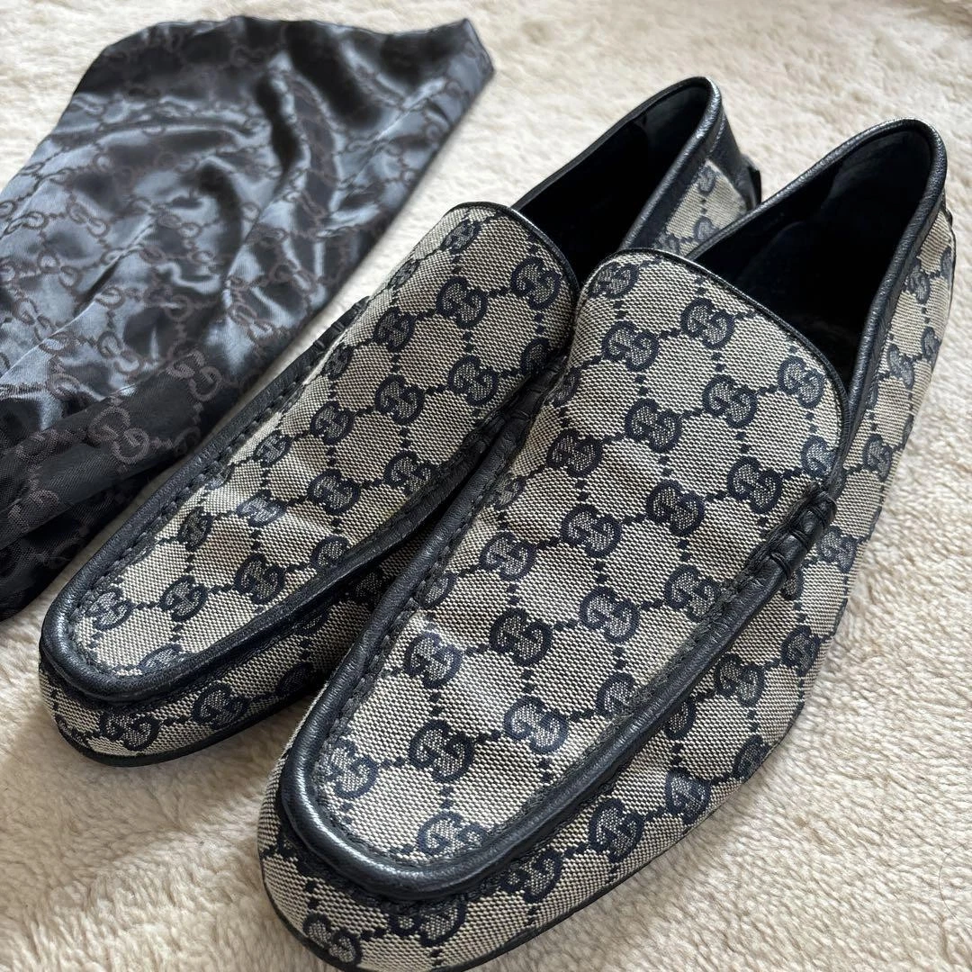 Chaussures habillées noires Gucci hommes 9,0 US Gg bout uni Van Profer m10_0403