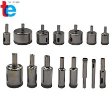 Hole Saw Set Glass 6/8/10/12/14/16/18/20/22/25/28/30/35/40/50 mm 15 Pcs