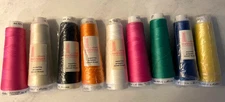 9 NEW METTLER METROLOCK Superfine Poly Coned Thread - Swiss Made  (1994 yds ea.)