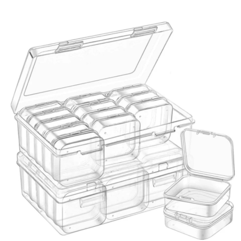 30Pcs Small Bead Organizer Plastic Bead Storage Containers Clear Plastic Storag- - Image 2 of 4