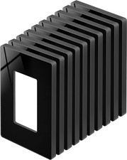10 Pack Black Screwless Wall Plate, 1-Gang Gloss Decor Outlet Cover, Decorator S