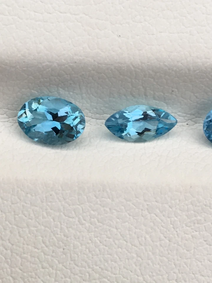 Piedra preciosa de corte perfecto aguamarina santa maria sin calefacción 4 piezas 1,10 quilates Foto 3 de 4