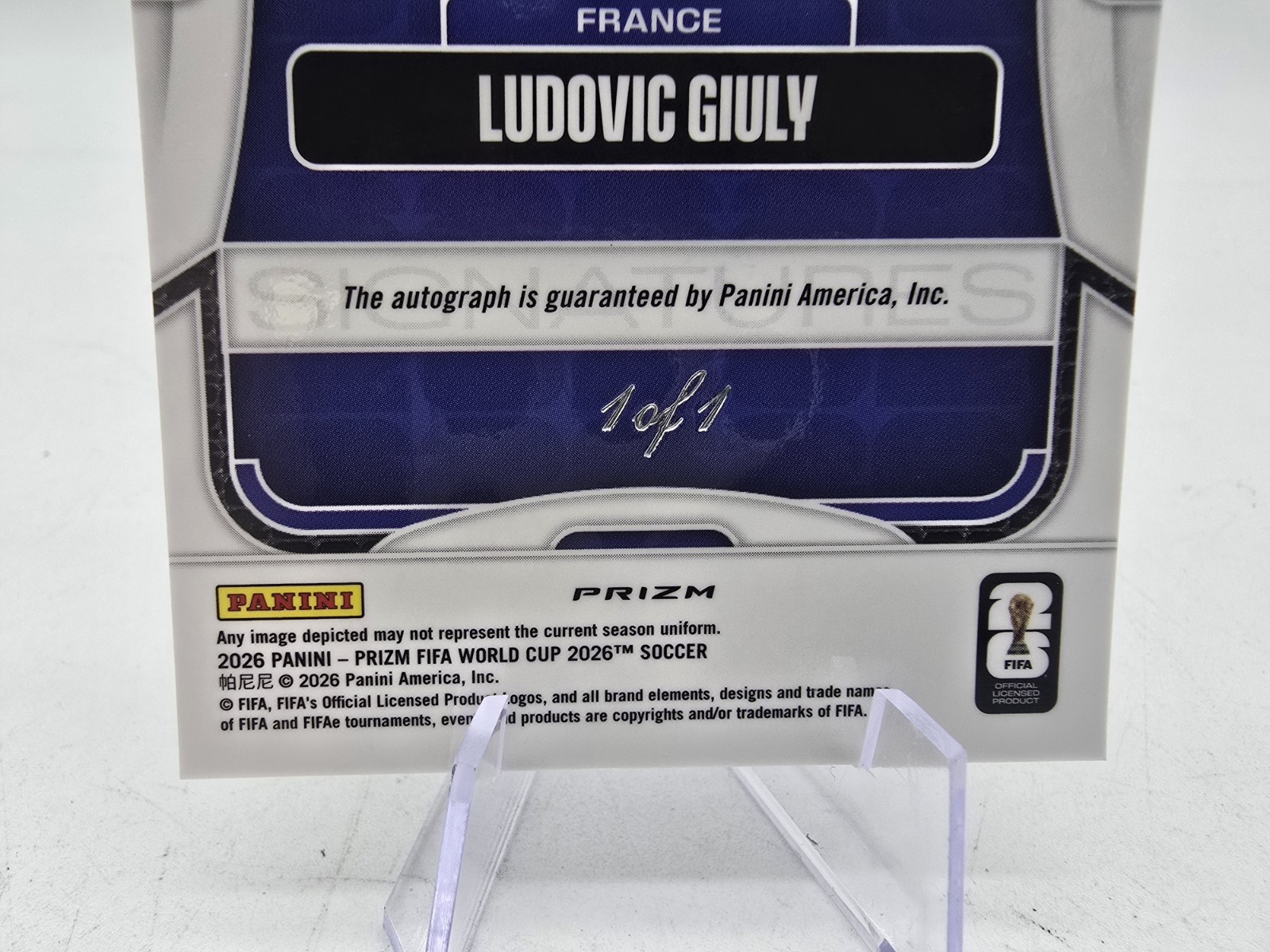 2026 Panini Prizm World Cup Ludovic Giuly Breakaway Black Auto 1/1  One of One view 6