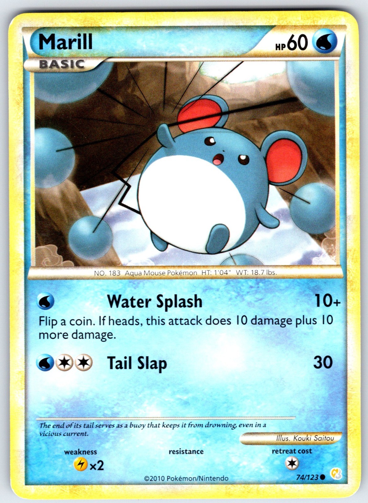 Marill Common HeartGold SoulSilver 74/123 HP