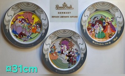 Rosenthal Der Rosenkavalier 3 Wandteller Ø31cm Bjørn Wiinblad Limitierte Auflagе