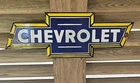 VINTAGE CHEVROLET BOW TIE PORCELAIN SIGN APPX 19.5" X 7"