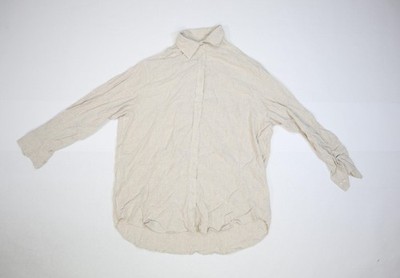 Weekday Shirt Mens Small Linen Blend Button Up Long Sleeve Casual Relaxed Fit
