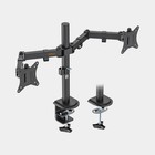 VonHaus Dual Monitor Desk Mount 13"-32" VESA 75/100 Clamp Adjustable Arms Black