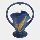 Roseville Foxglove Blue 1942 Vintage Art Pottery Ceramic Basket 373-8