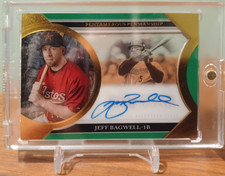 JEFF BAGWELL 2020 TOPPS FIVE STAR PENTAMEROUS PENMANSHIP GREEN AUTO 2/10 ASTROS