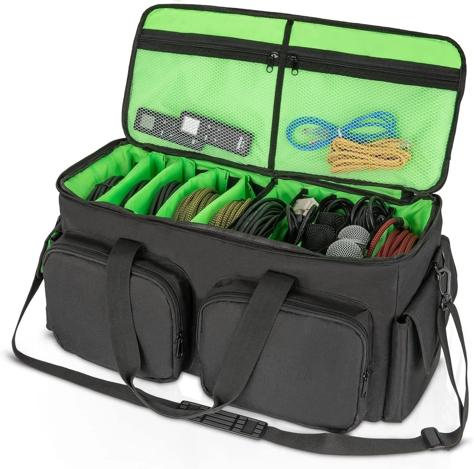 Cable Bag Organizer Storage Pouch Portable Travel Equipment Green - Image 4 of 4