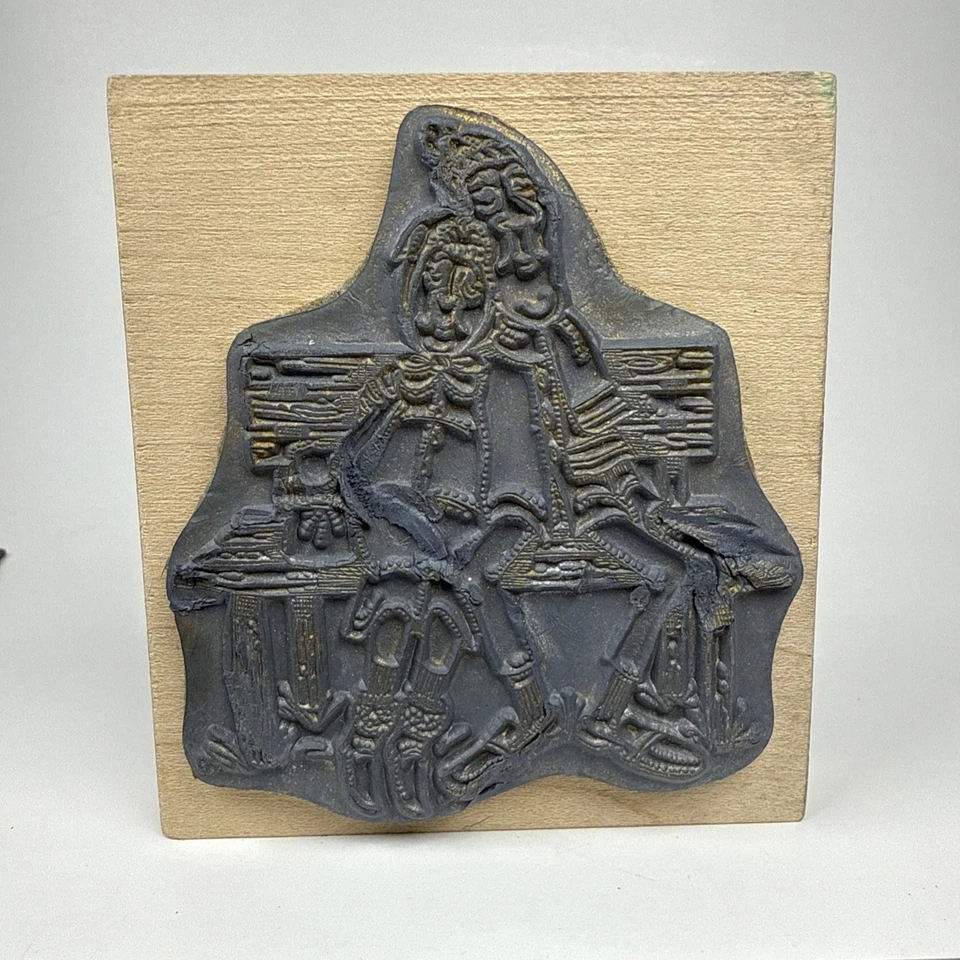 "Sello de goma de madera impresiones artísticas de colección pareja de ancianos banco amor 3""x3,5""" Foto 2 de 4