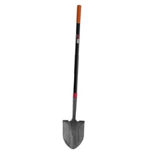 Heavy Duty Round Point Digging Shovel with Long Fiberglass Handle Garden 