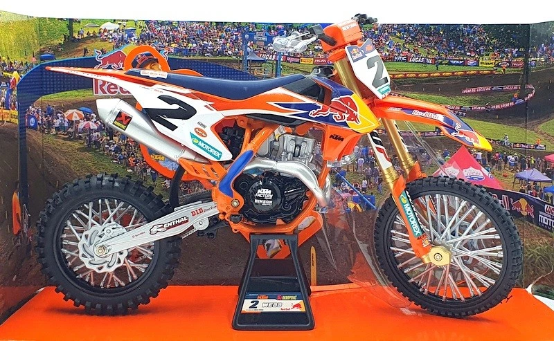 NewRay 1/6 Scale 49683 - Red Bull KTM 450 SX-F Motorbike Cooper Webb #2 - Orange - Bild 3 von 4
