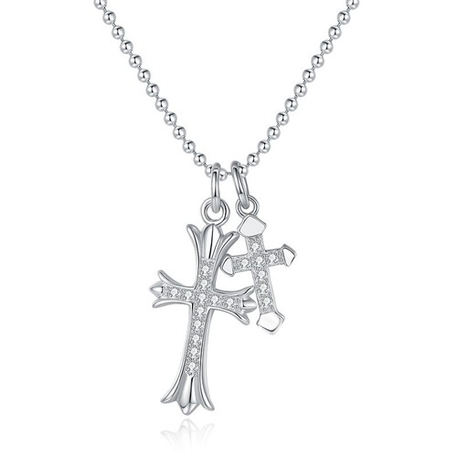 VVS1 Moissanite Cross Pendant Necklace Men Women 925 Sterling Silver GRA Hip Hop - Picture 2 of 12