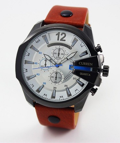 CURREN Men Luxury Stainless Steel Quartz Leather Sport Army Military Wrist Watch - Bild 13 von 27