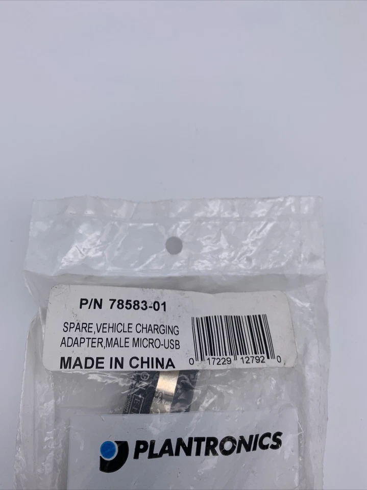 Plantronics Car Charger Blackberry BlueAnt Male Micro-USB 78583-01 - Image 2 of 3