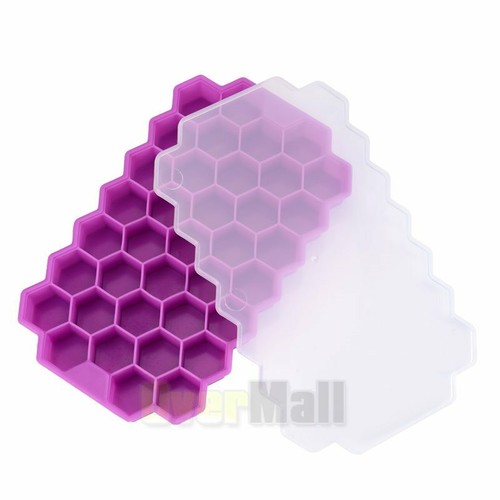 2er Pack Wabenform Eiswürfelform 37 Würfel Silikon Gefroren Eisform Maschine Neu - Bild 24 von 27